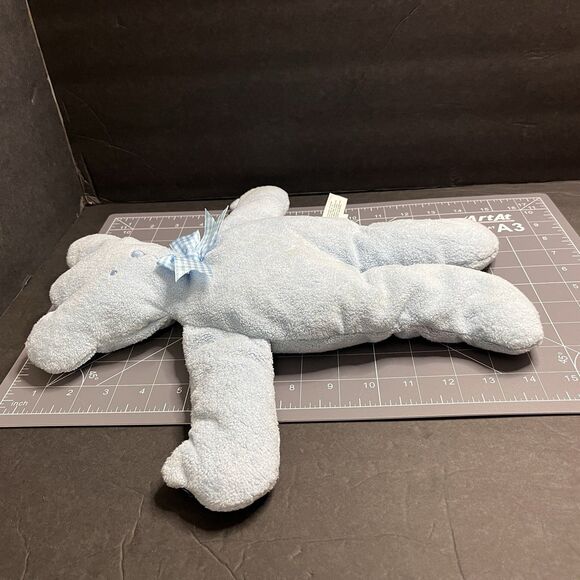 North American Bear Co Pancake Bear #3538 Flat Pastel Blue Plush Terry Lovey 14" - Picture 5 of 12